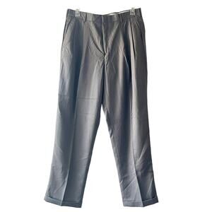 Alexander Julian Colours Gray Twill Dress Pant with Cuffs & Pleats - Size 36X 32